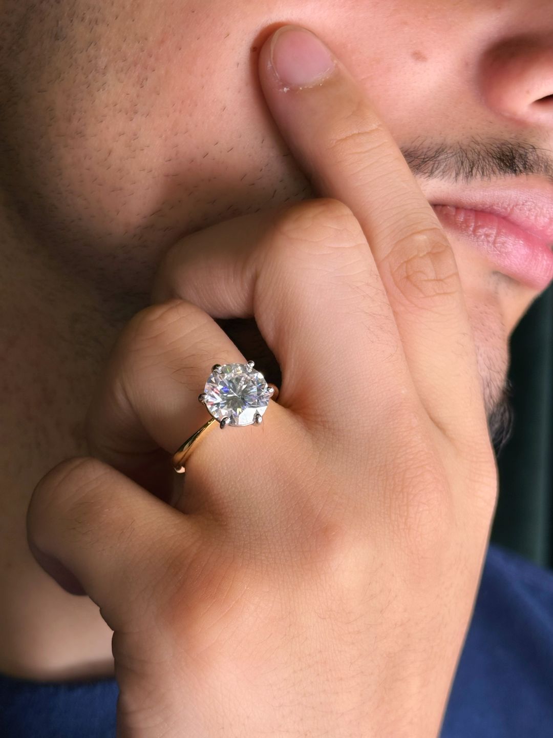 Anel Solitário Moissanite Premium