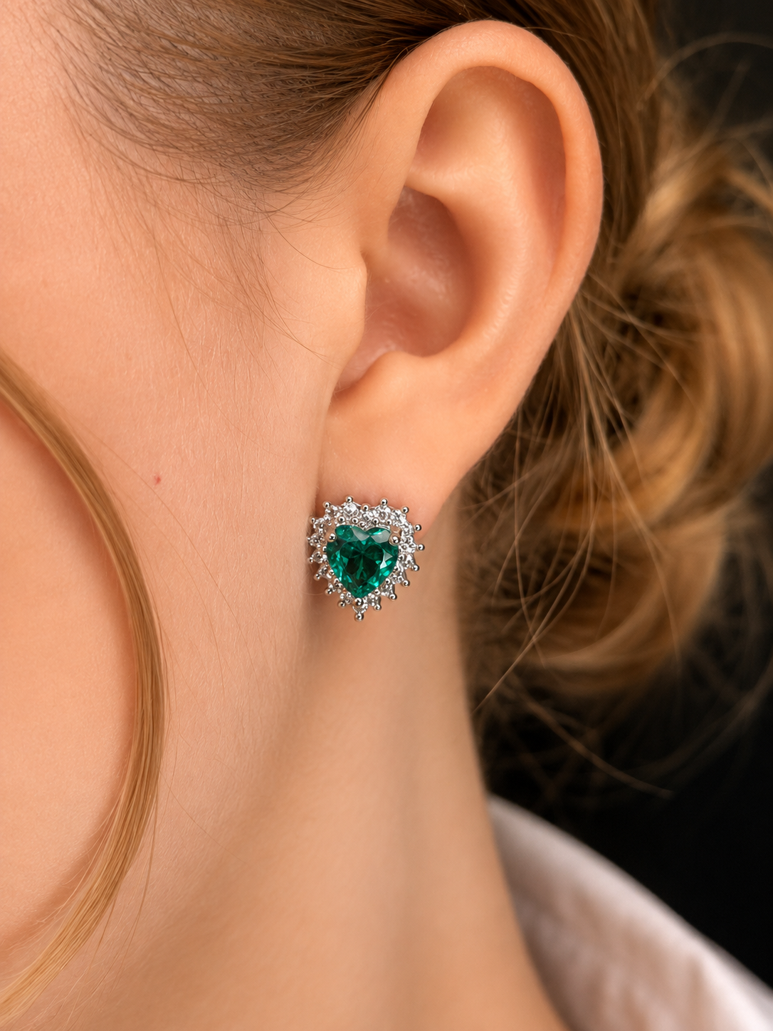 Brinco Heart Turmalina