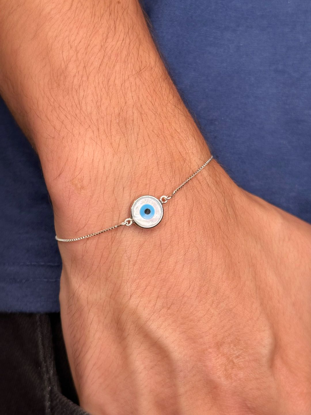 Pulseira Olho Grego Madrepérola Prata925