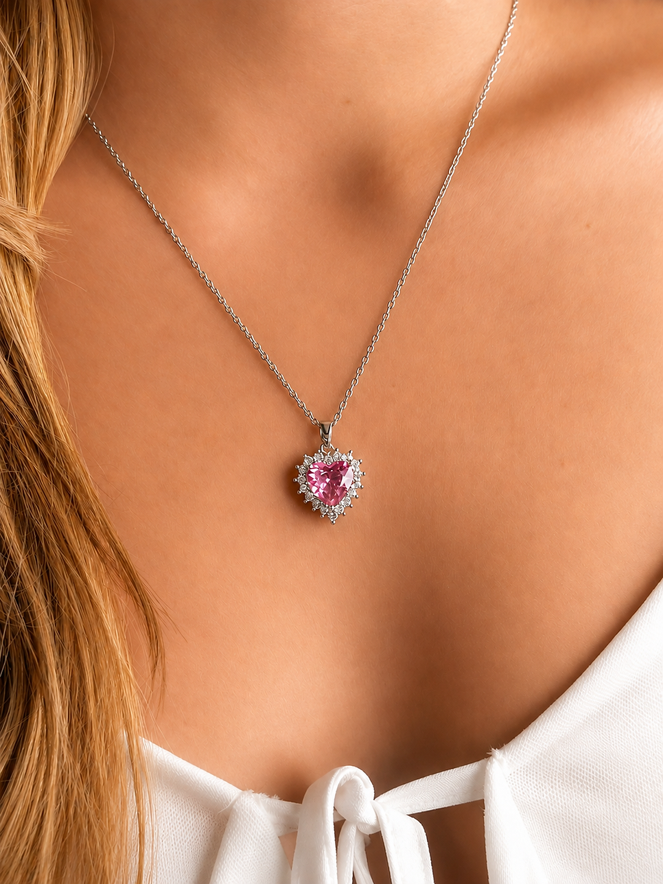 Colar Heart Pink