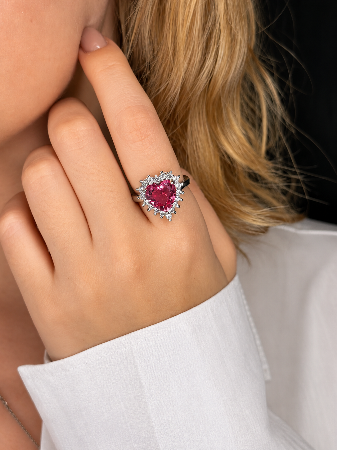 Anel Heart Pink