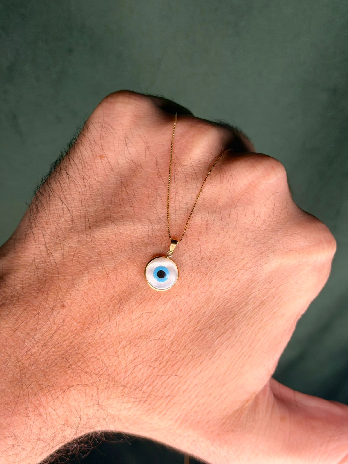 Colar Olho Grego Madrepérola OURO 18K