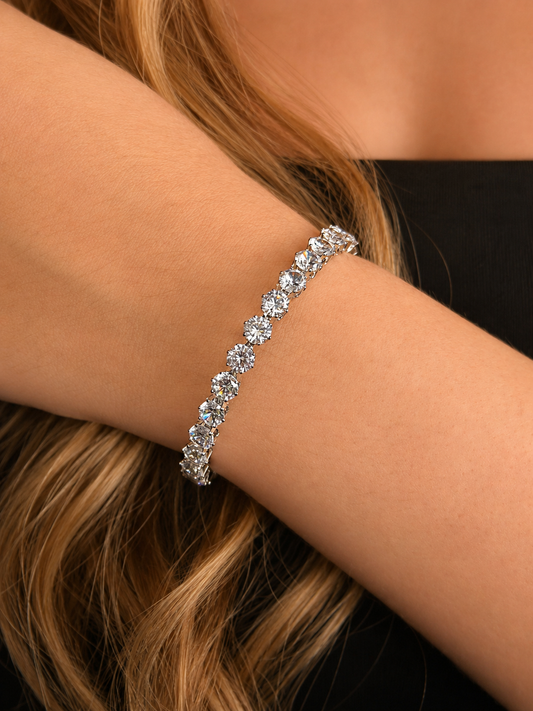 Bracelete Riviera Cristal Prateado