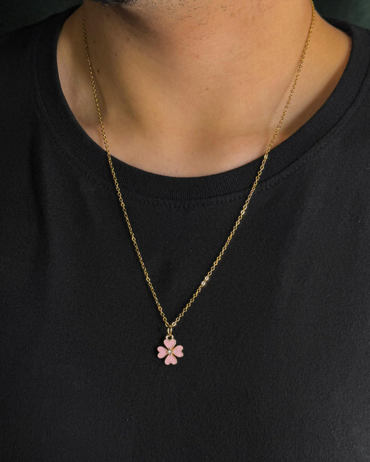 Colar Trevinho Pink Cristal